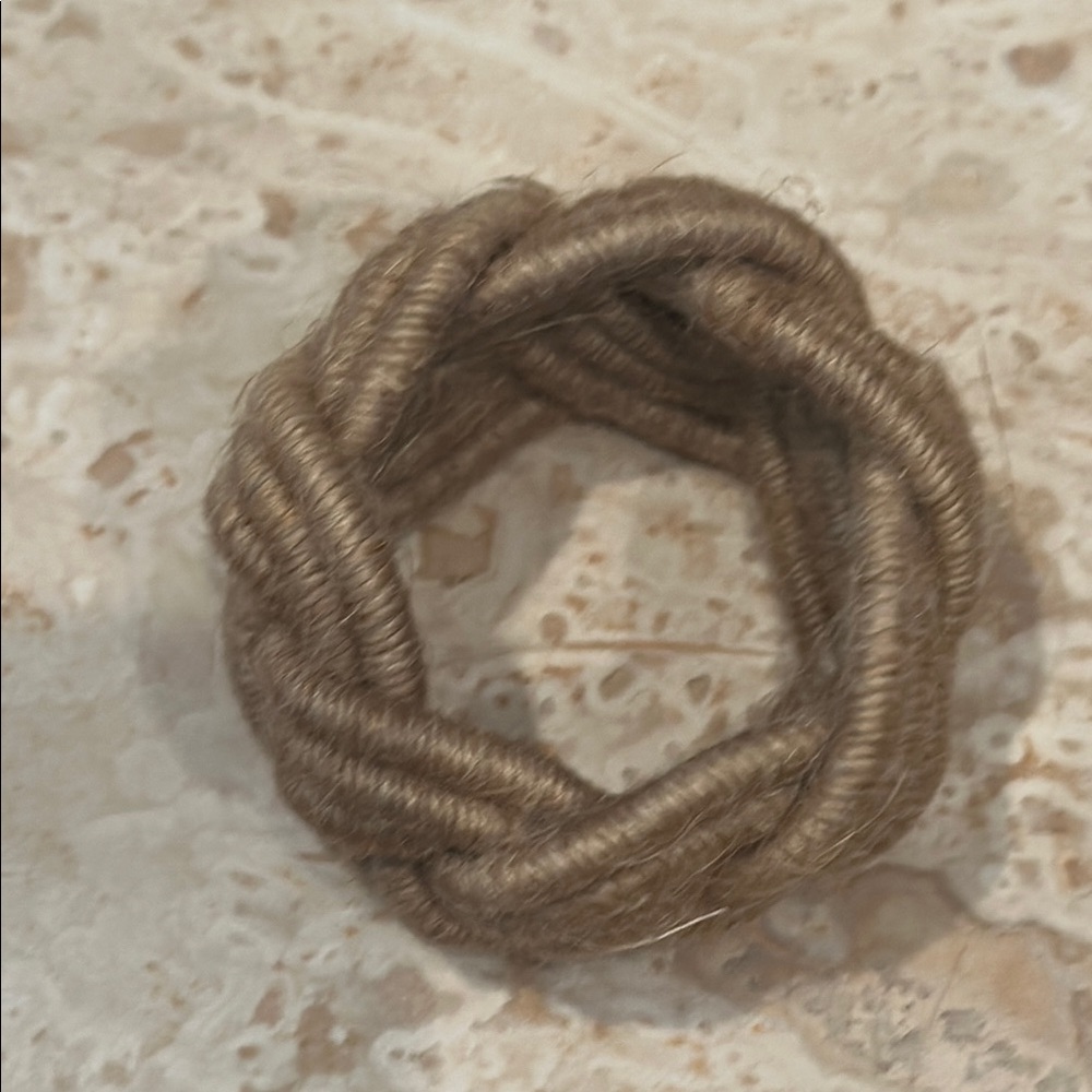 Set of Three Tan Rope Knot Napkin Rings - Picture 2 of 3